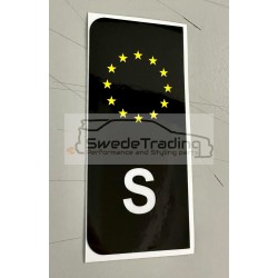 Zweden kenteken sticker zwart